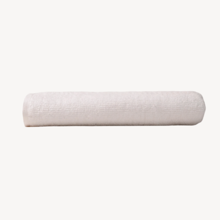 White Crinkled Border Hand Towel
